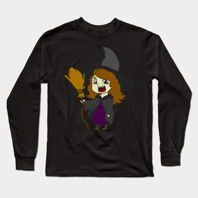 Halloween pictures on t-shirt for children witch Long Sleeve T-Shirt by KK-Royal